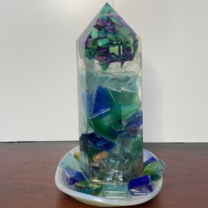 Multicolor Crystal Tower - Handmade with Resin